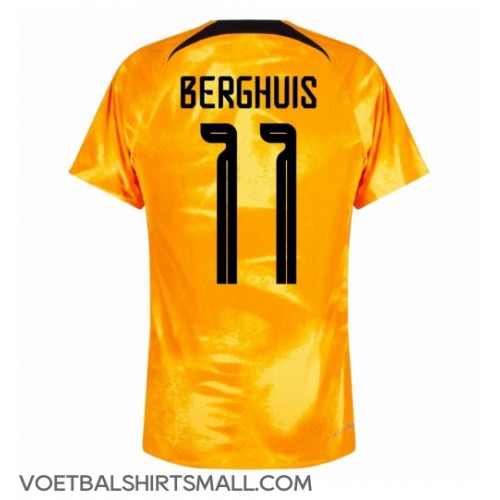 Nederland Steven Berghuis #11 Voetbalkleding Thuisshirt WK 2022 Korte Mouwen